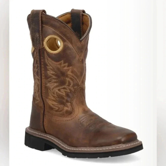 Kids Amarillo Dan Post Cowboy Boots, Brown, Size Children's 1D, PreOwned - Picture 2 of 16